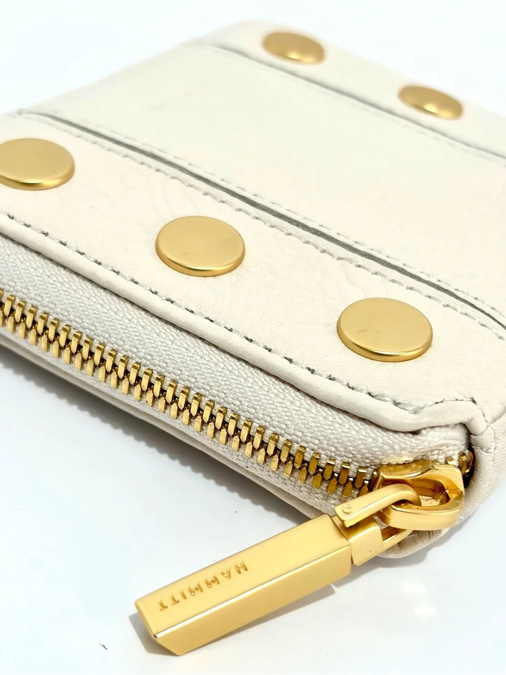Hammitt 5 North Compact Wallet In Calla Lily With Brushed Gold Hardware Like New
